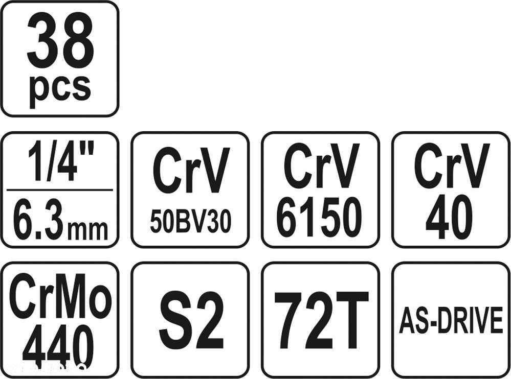YATO KOMPLET NARZĘDZI ZESTAW KLUCZY 38 ELEMENTÓW YT-1447 1 OD DYSTRYBUTORA - 6