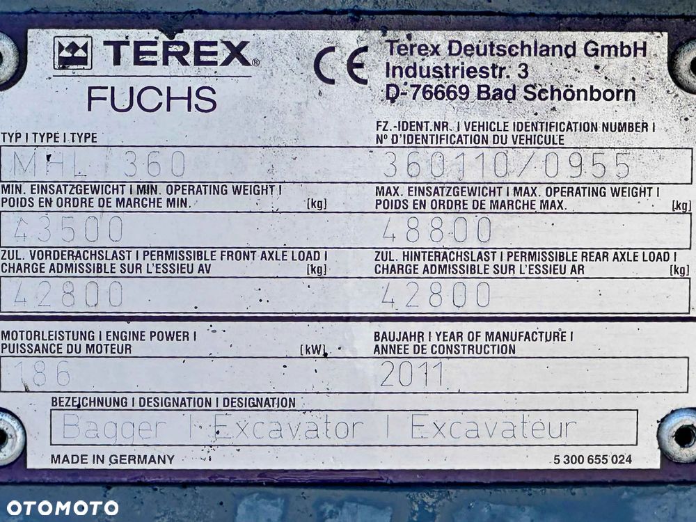 Terex FUCHS MHL 360 * KOPARKA PRZEŁADUNKOWA * STAN BDB ! - 12