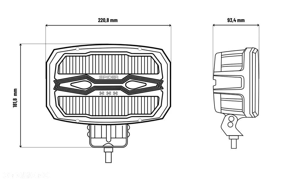 Reflektor drogowy LED X-SPIDER NINJA owalny lampa halogen dalekosiężny - 17
