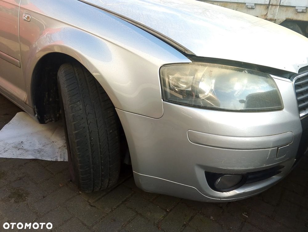 KOMPLETNY PRZÓD Audi A3 8P Przedlift 04-13r. lakier kolor LY7W srebrny. Europa MASKA LAMPA ZDERZAK BŁOTNIK GRILL ATRAPA PAS PRZEDNI WZMOCNIENIE CZOŁOWE CHŁODNICA HALOGEN do założenia bez malowania - 6