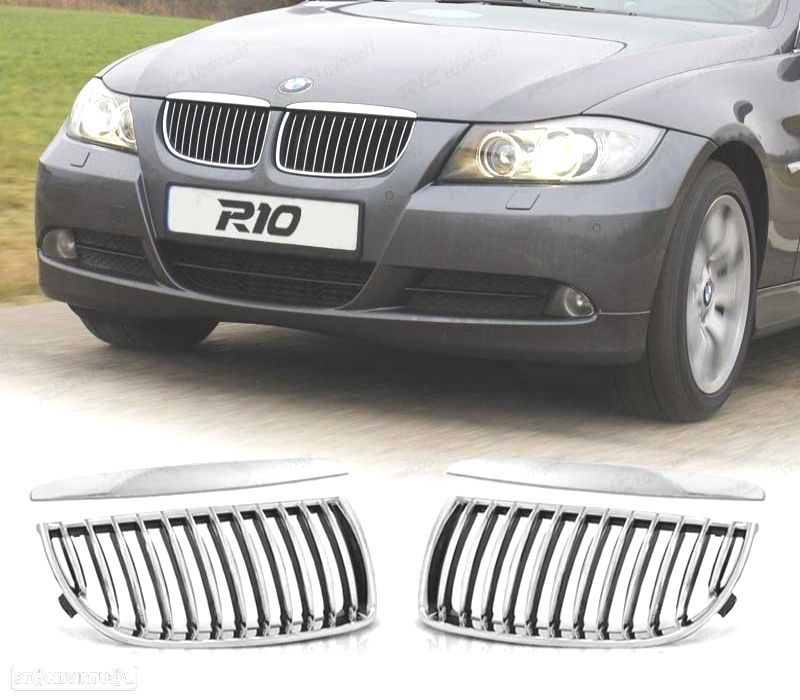GRELHAS BMW E90 E91 05-08 CROMADO - 1