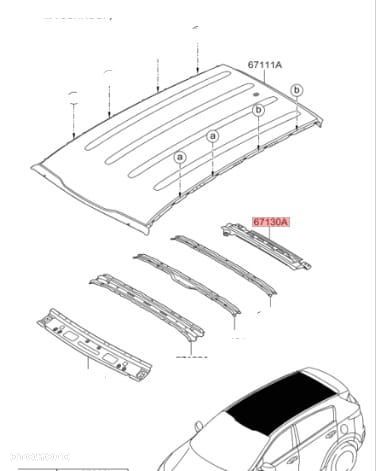 NOWE WZMOCENIENIE POPRZECZKA DACHU STELAŻ TYŁ KIA SPORTAGE IV 4 LIFT 18-22 67141d9000 - 5