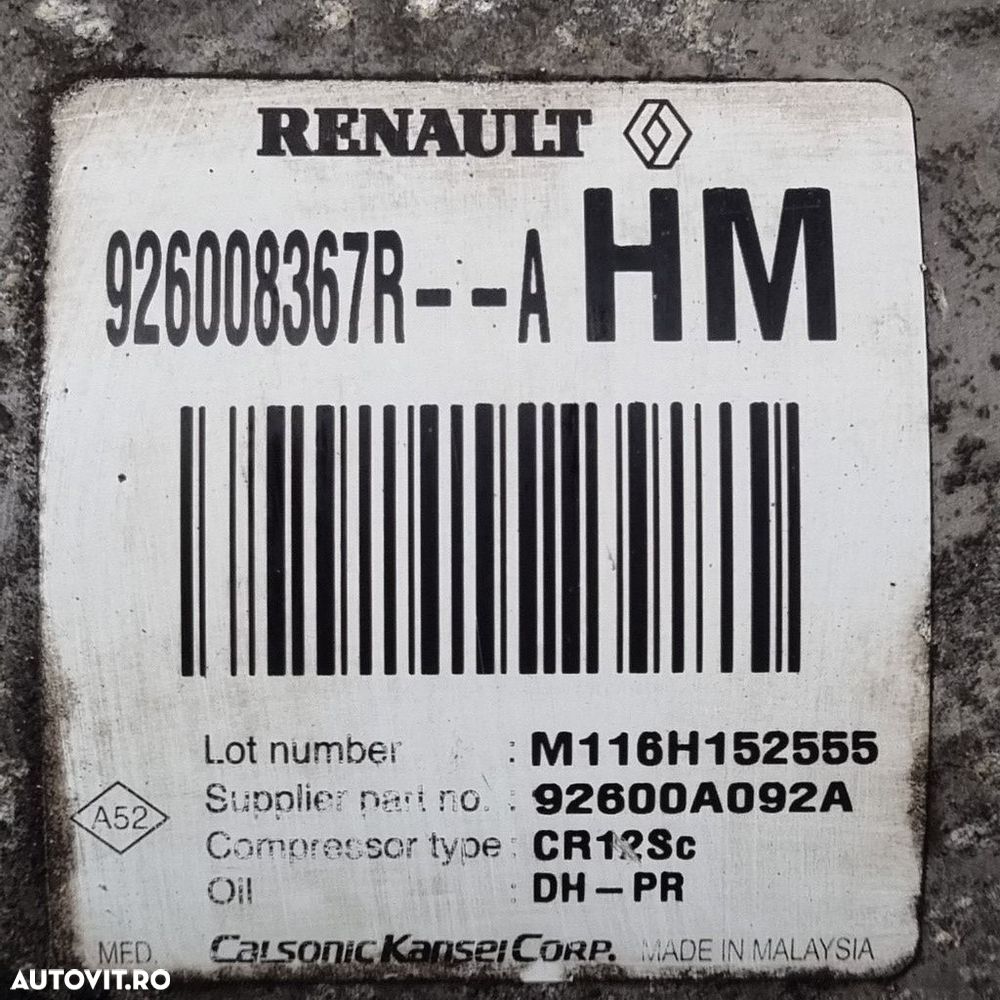 Compresor clima Dacia Duster Facelift 1.2 TCE Benzina 2013 - 2018 125CP H5F 404 H5F 408 ... - 5