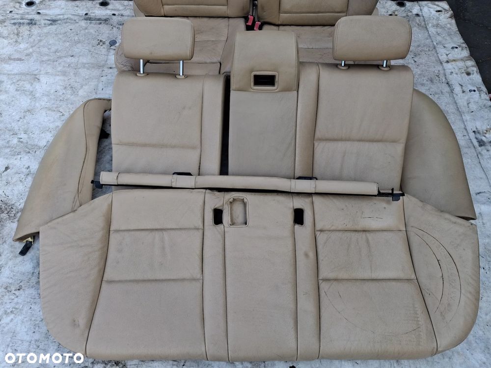 BMW 5 E60 E61 Fotele SPORT skóra skórzane FULL elektryka EUROPA dzielona kanapa jasne beżowe komplet foteli boczki - 3