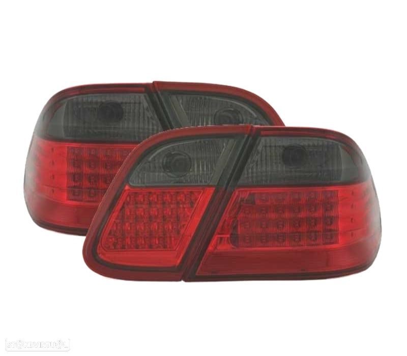 FAROLINS TRASEIROS LED MERCEDES CLK W208 97-02 VERMELHO FUMADO OEM - 1