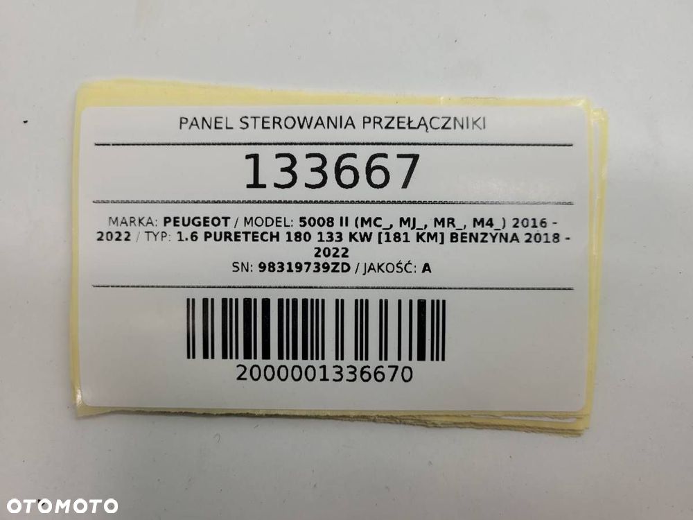 PANEL STEROWANIA PRZEŁĄCZNIK SZYB PEUGEOT 5008 II 2019 98319739ZD EUROPA - 10