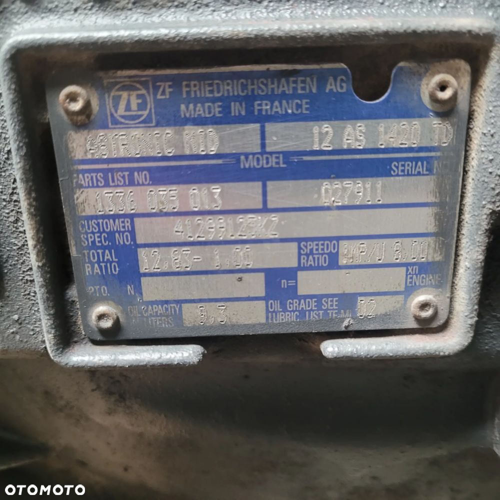 SKRZYNIA BIEGÓW MAN DAF IVECO 12AS1420TD SPRAWNA MAŁY PRZEBIEG - 5