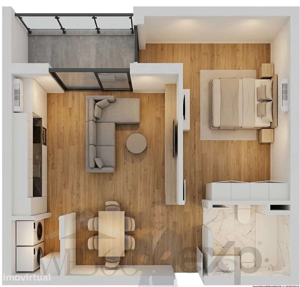 Apartamento T1 em condominio com Piscina. - Grande imagem: 2/10