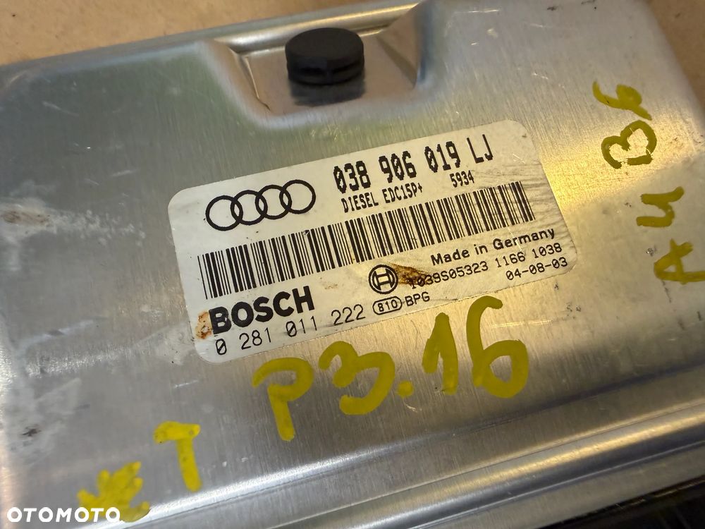 Sterownik komputer silnika Audi 1.9 TDI 038906019LJ 0281011222 - 2