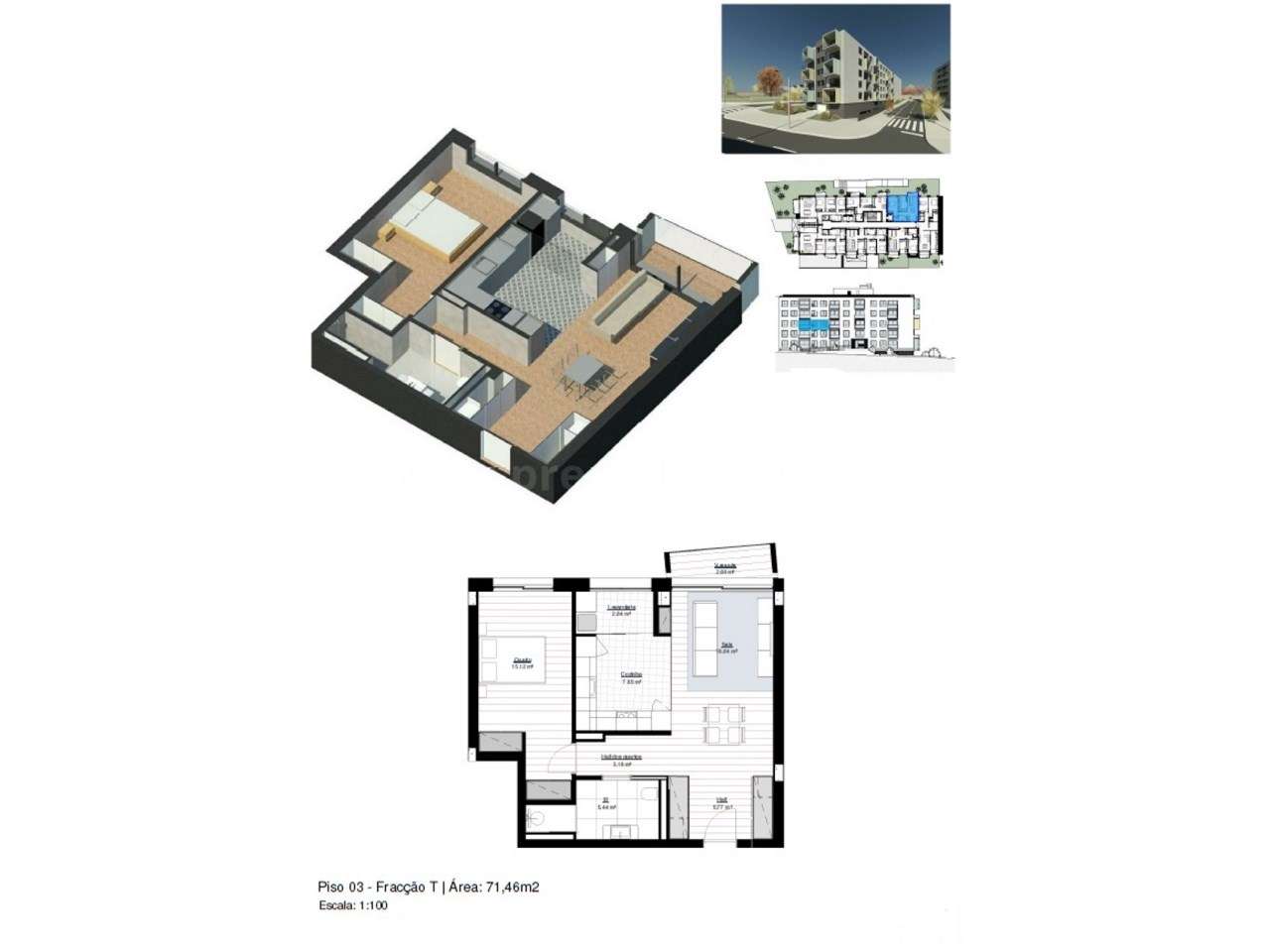 Apartamento T1 com varanda e lugar de garagem, Matosinhos Sul - Grande imagem: 4/19