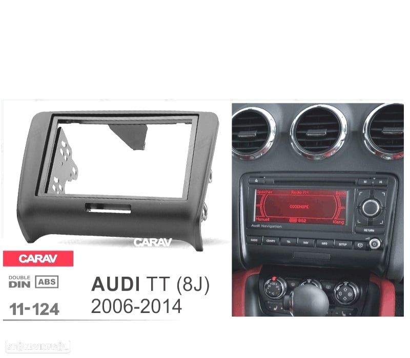 MOLDURA ADAPTADOR PRETO PARA RADIO 2-DIN PARA AUDI TT - 3