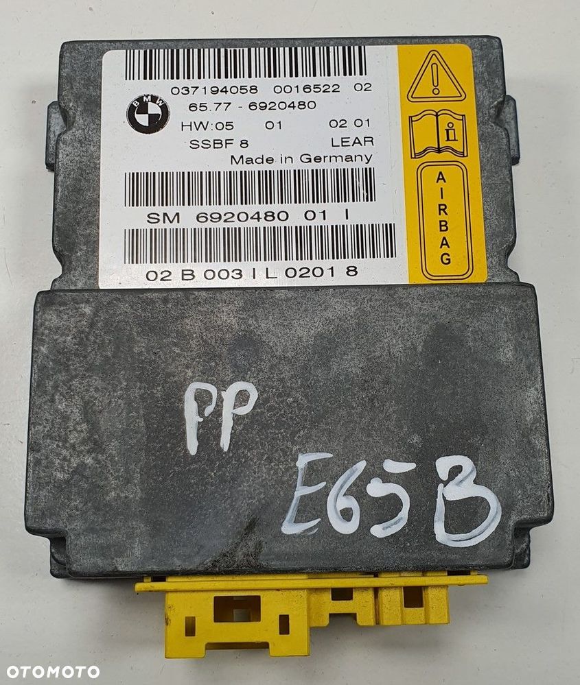 MODUŁ SENSOR AIRBAG PRAWY PRZÓD BMW 7 E65 6920480 - 1