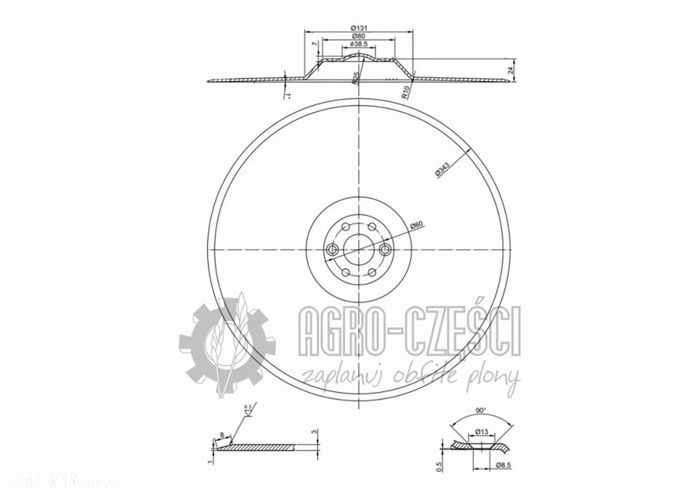 HORSCH TALERZ REDLICY WYSIEWAJĄCEJ 340mm 23010201 - 2