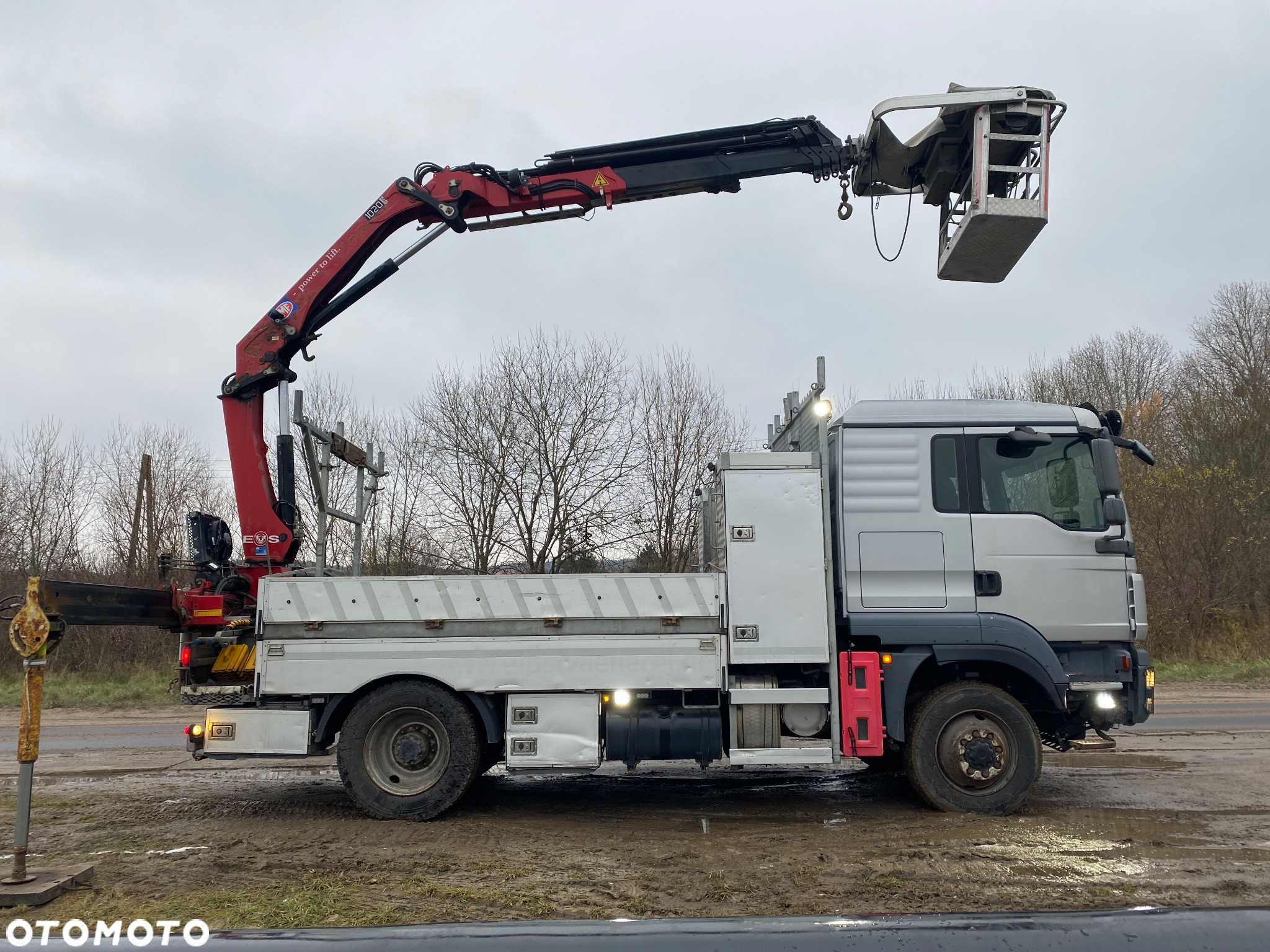 MAN TGM 15.290 4x4 Euro5 Energetyka HMF 1020 wciągarka podest osobowy - 4