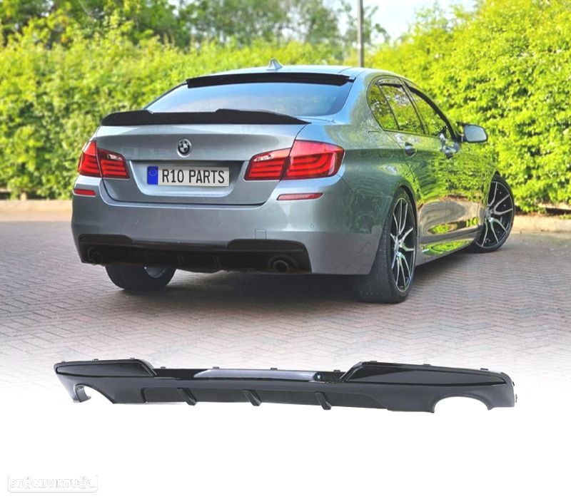 DIFUSOR BMW F10 F11 10-16 LOOK M PRETO BRILHANTE - 1