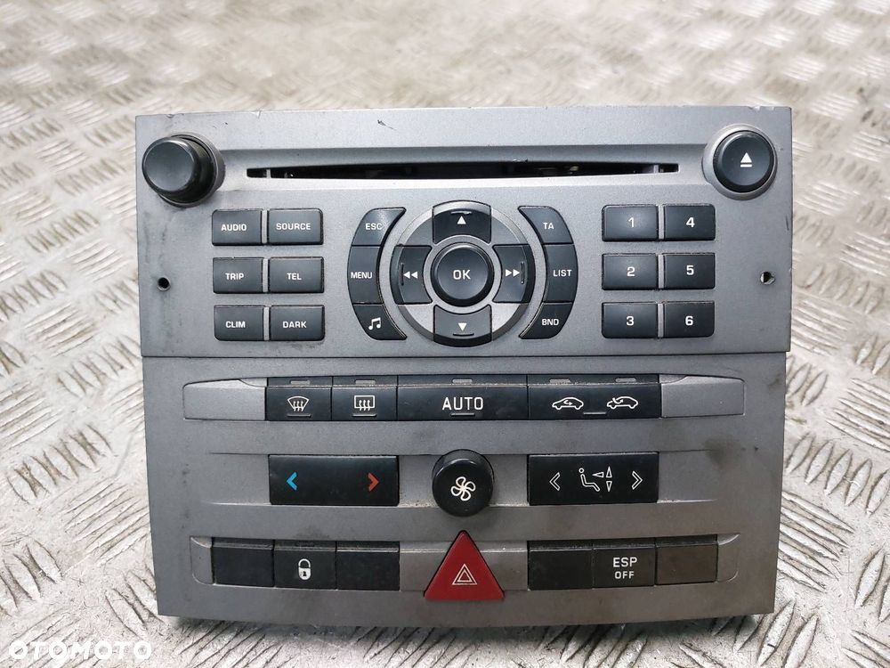RADIO ODTWARZACZ + PANEL NAWIEWU PEUGEOT 407 I 7645113392 96573326 - 1
