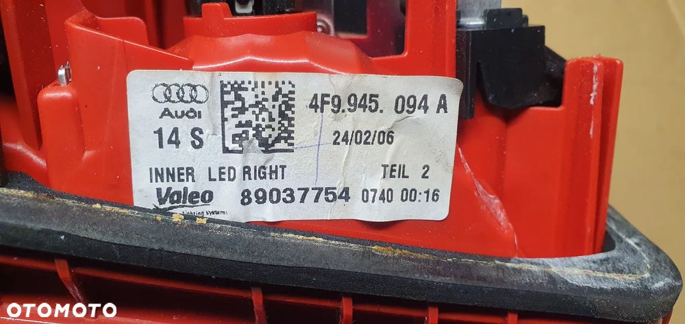 Lampa prawy tył tylna prawa w klapę LED Audi A6 C6 Kombi 4F9945094A - 7