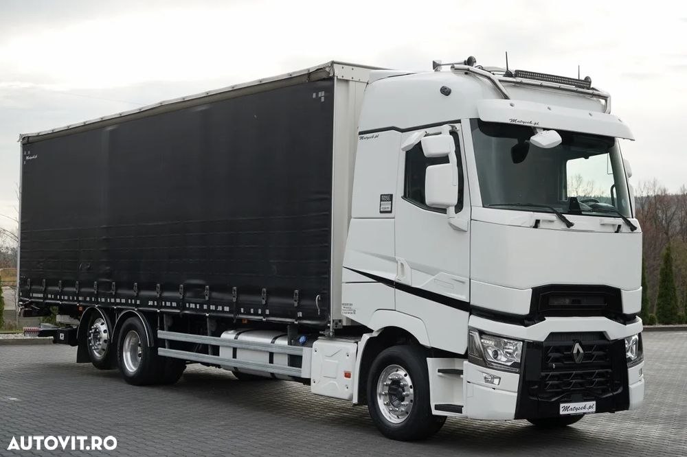 Renault T 440 / 6X2 / SOLO / CORTINĂ 9.5 M / I-PARK COOL / RIDICABIL / JANTE DIN ALIAJ / PUNȚĂ RIDICABILĂ - 8