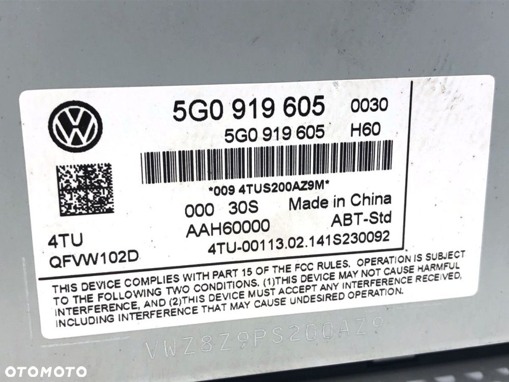 RADIO WYŚWIETLACZ  VW GOLF VII (5G1, BQ1, BE1, BE2) 2012 - 2022 1.6 TDI 77 kW [105 KM] olej - 6