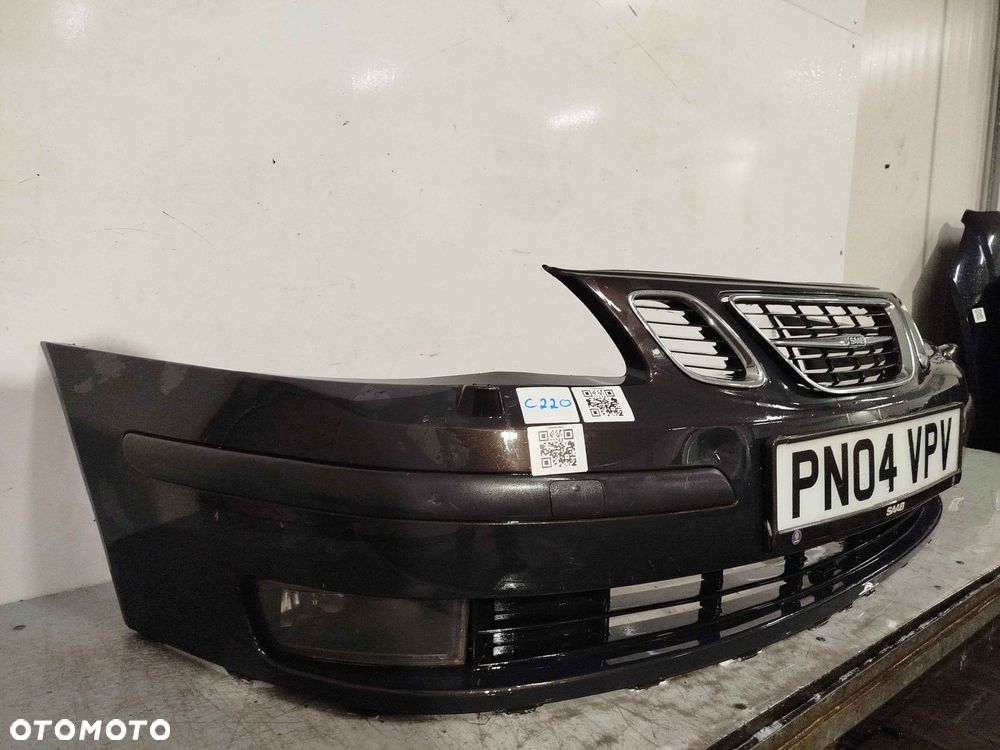 ^ ZDERZAK PRZÓD PRZEDNI SAAB 9-3 93 CABRIO BRĄZ BRĄZOWY SPRYSKIWACZE LAMP XENON HALOGENY - 2