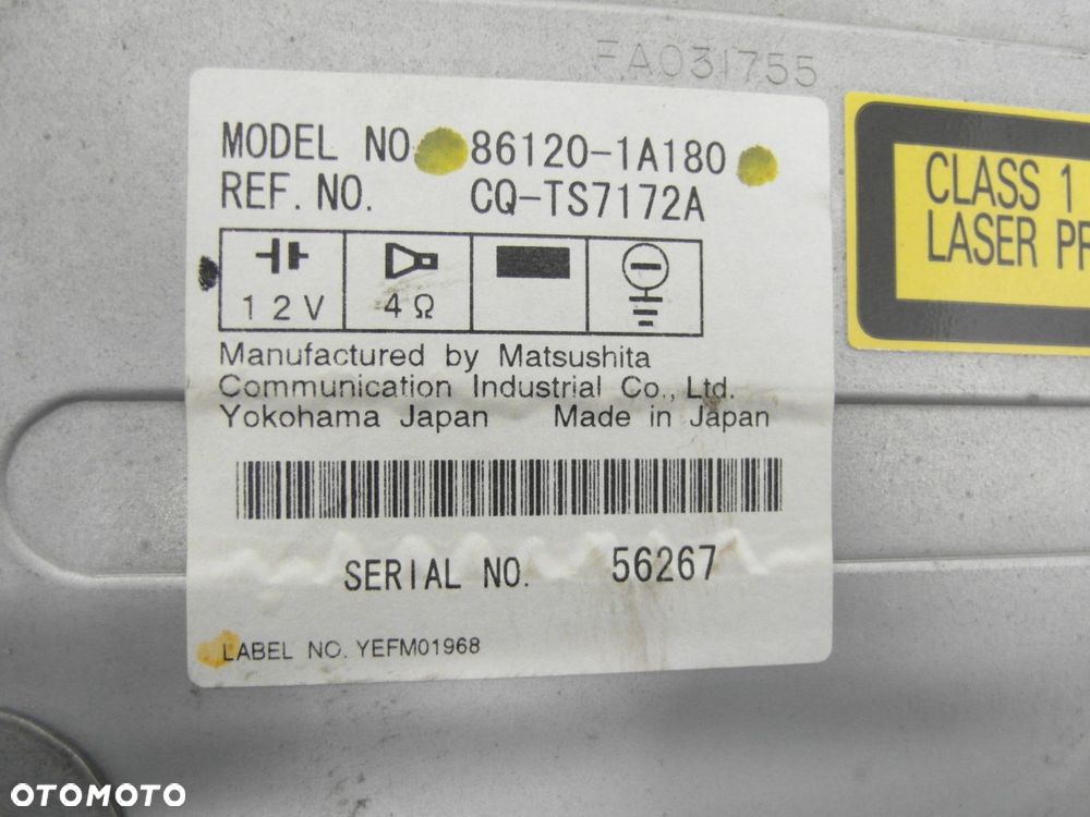 RADIO TOYOTA COROLLA E12 861201A180 - 8