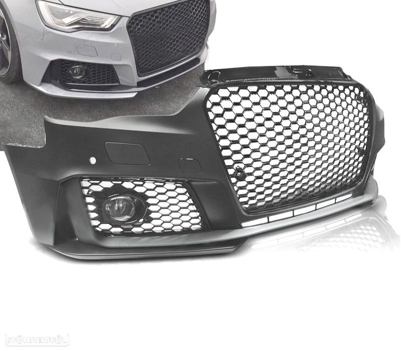 PARACHOQUES FRONTAL AUDI A3 8V 12-16 LOOK RS3 PRETO BRILHANTE - 1