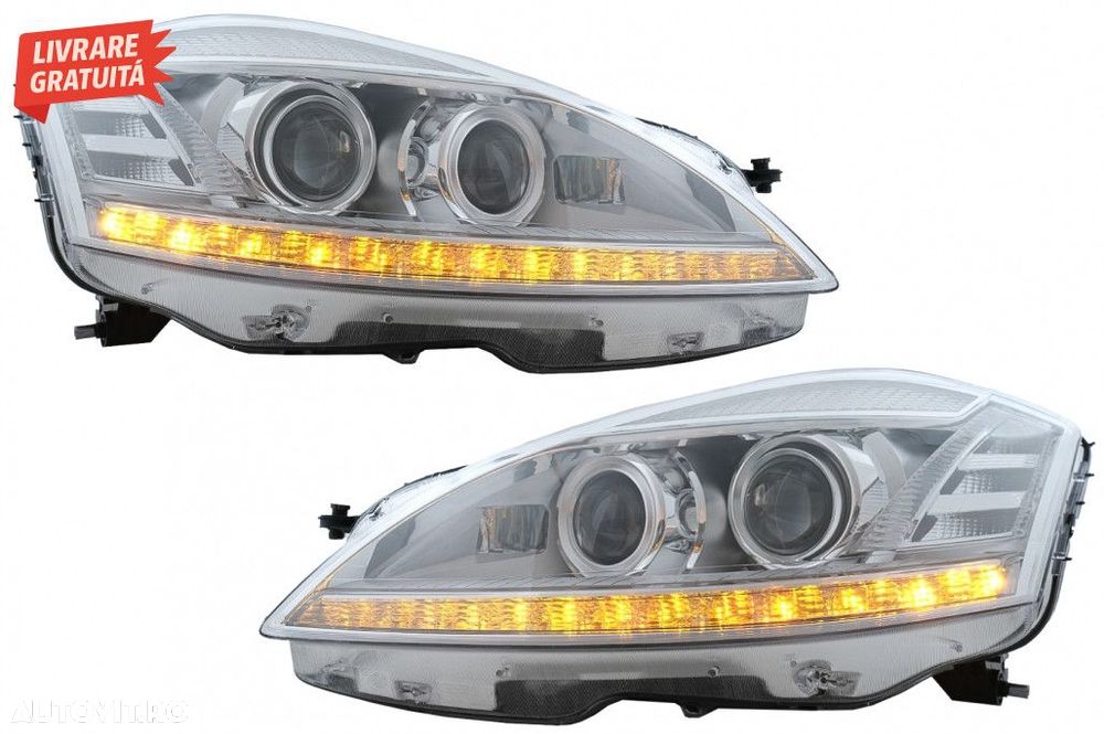 Faruri LED Mercedes W221 S-Class (2005-2009) Facelift Look LHD - 6