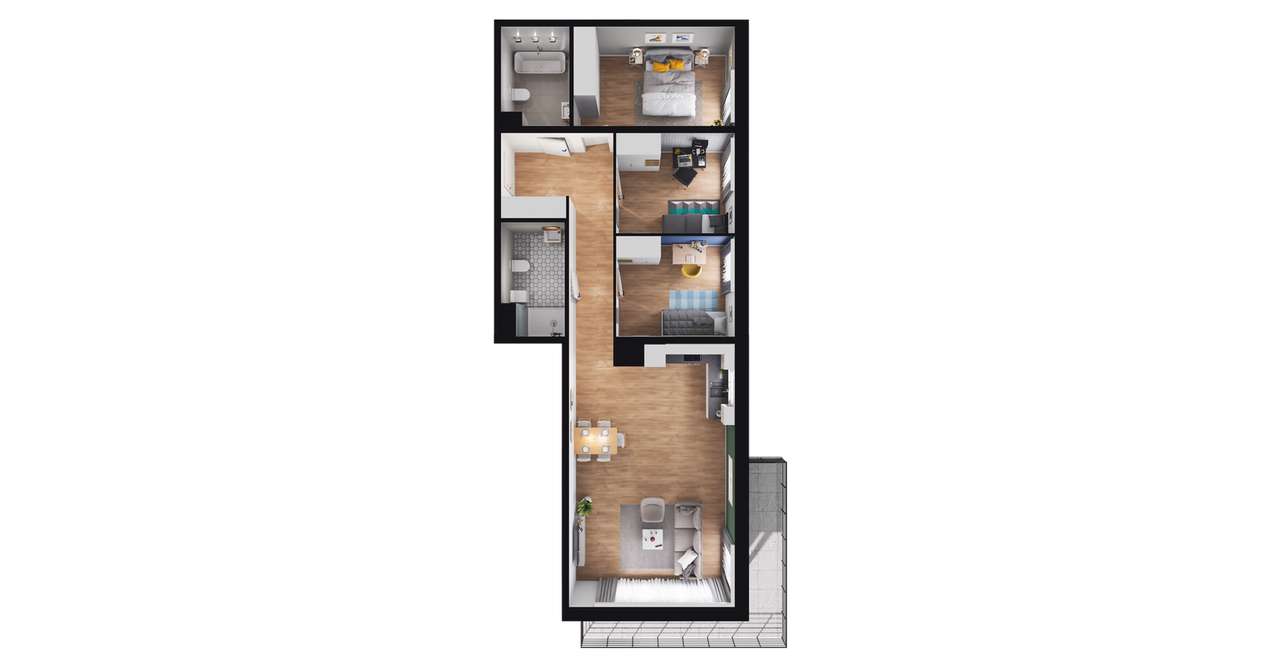 4-pokojowe mieszkanie 85m2 + balkon Bezpośrednio - Pełny obrazek: 2/23