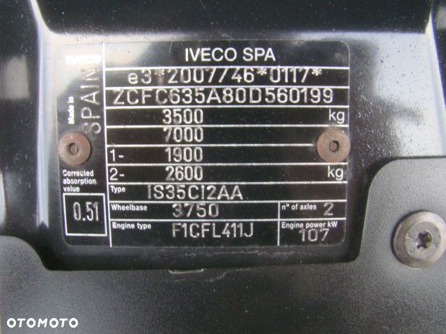 Iveco DAILY 35 C 15 3.0TDI FIRANA Z PRAWEJ STRONY 3.5T DMC WINDA - 19