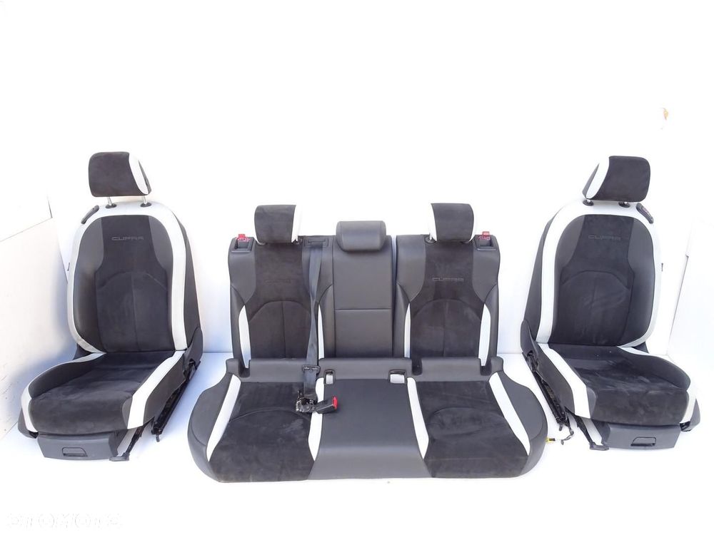 FOTELE FOTEL KOMPLET PÓŁSKÓRA SKÓRA KANAPA SEAT LEON III CUPRA FR 3D - 1