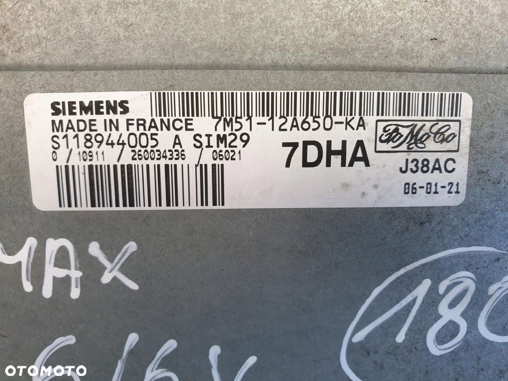 Ford C-Max 1.6 16V STEROWNIK SILNIKA komputer - 2