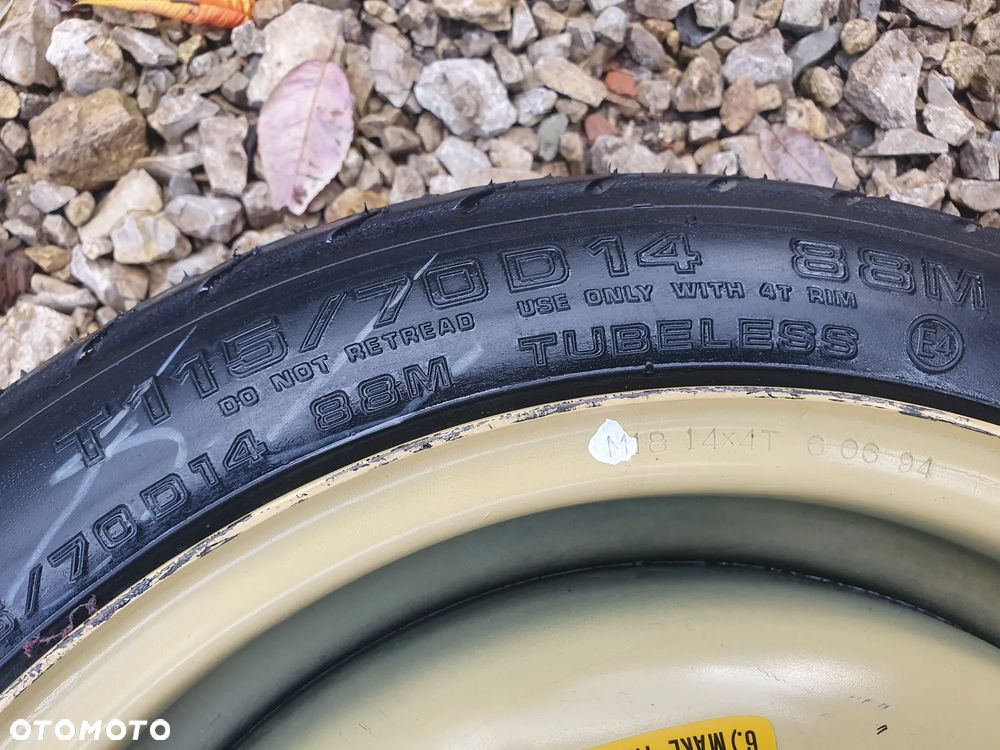 KOŁO ZAPASOWE DOJAZDOWE R14 4X100 HYUNDAI KIA TOYOTA MAZDA 115/70R14 POSIADAM 5 SZT - 2