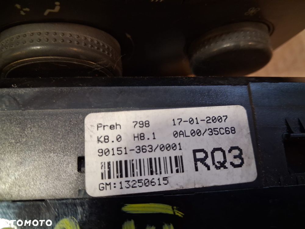 Panel sterowania nawiewu ASTRA H  ZAFIRA B 13250615   13122963 - 3
