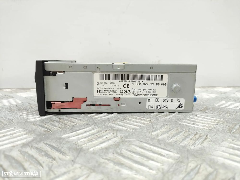 Unidade de navegação Mercedes Benz SLK R171 W211 C219 W220 A2208703589 - 9