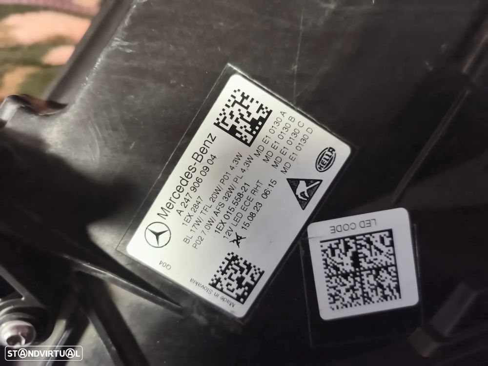 Farol esquerdo led performance classe B w247 facelift - 4