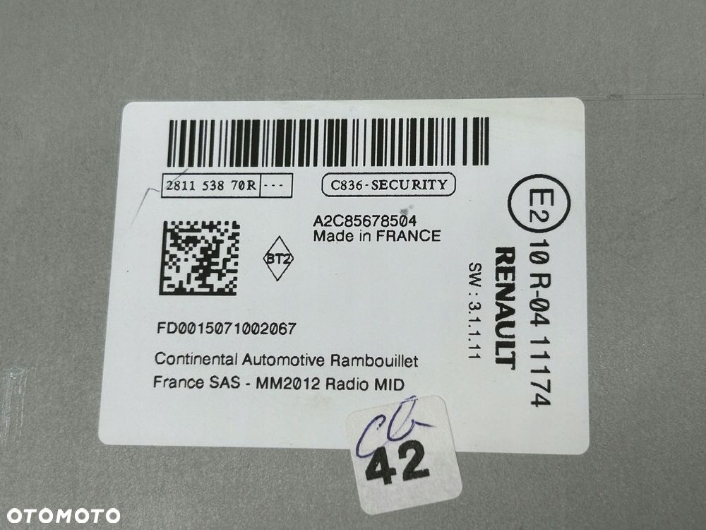 radioodtwarzacz stacja multimedialna renault zoe 281153870r - 5