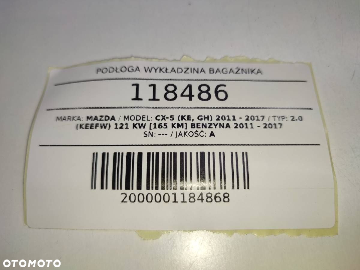 PODŁOGA WYKŁADZINA BAGAŻNIKA SZTYWNA MAZDA CX-5 I KD45-6883X - 4