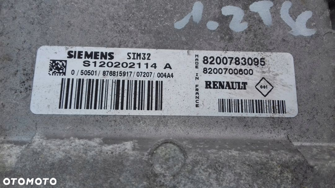 STEROWNIK SILNIKA RENAULT MODUS 1.2 TCE 8200700600 - 3