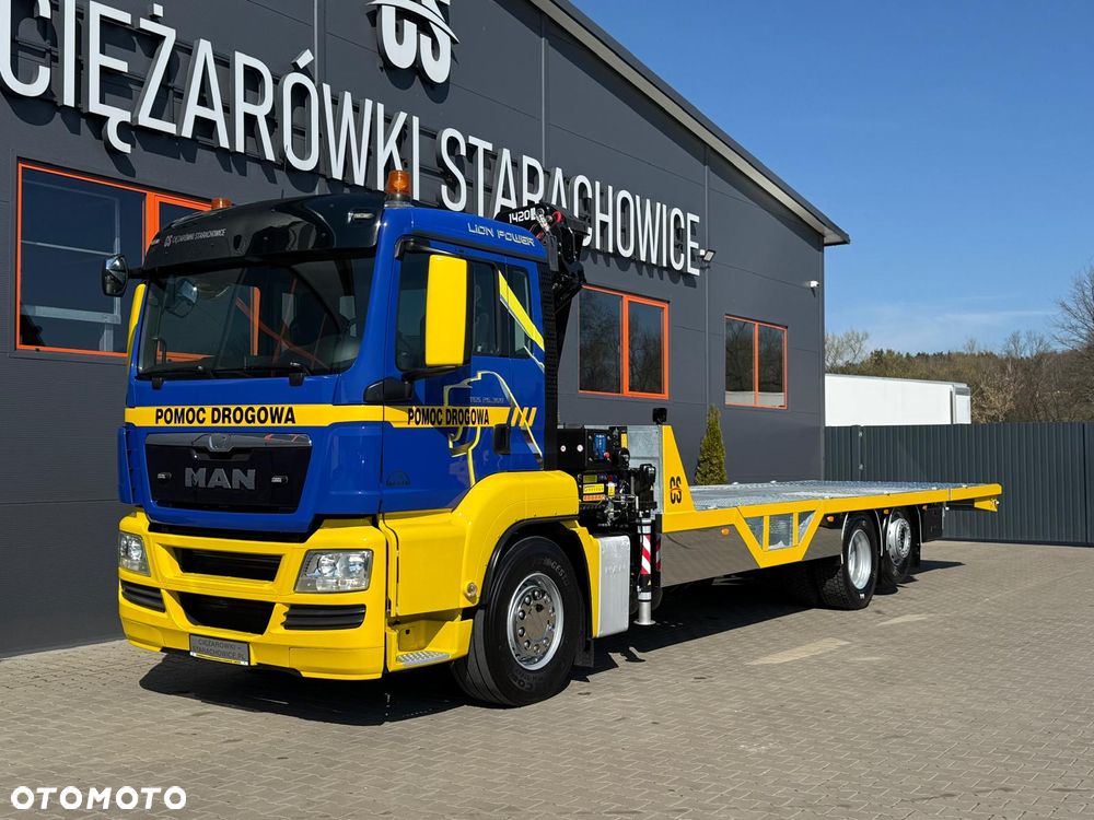 MAN TGS TGX 26.360 E5 laweta uniwersalna + Dźwig HDS HMF 1420 K2 / pomoc drogowa / kran krane dzwig hds żuraw - 8