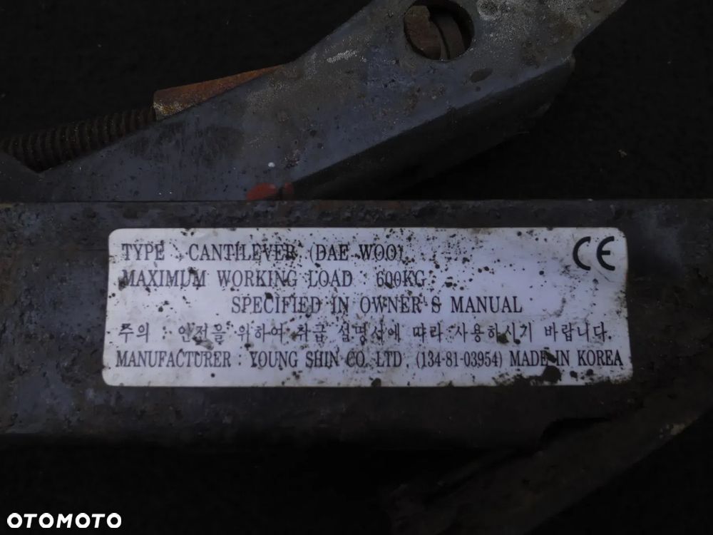 PODNOŚNIK SAMOCHODOWY LEWAREK DAEWOO LANOS 600KG 1348103954 90278524 POSIADAM 2 SZT - 3