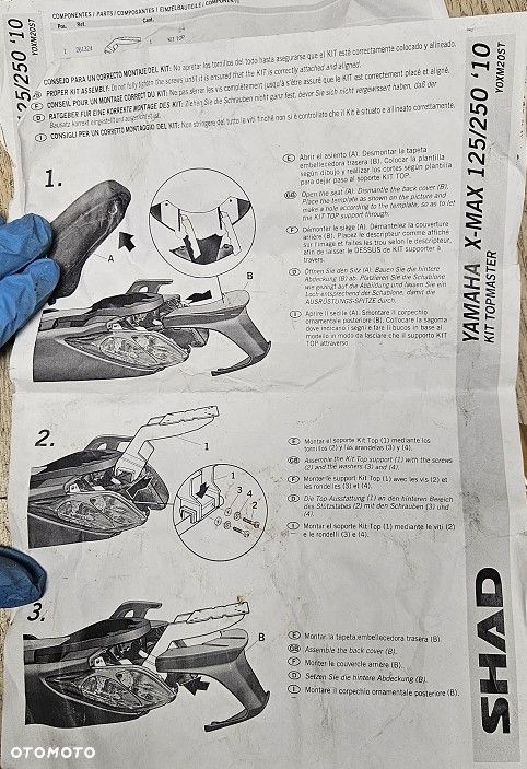 Stelaż kufra centralnego SHAD Yamaha X-MAX 125/250 (2010-13) - 12