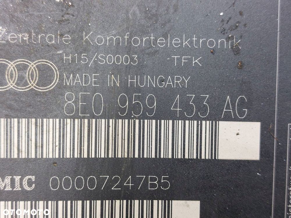 MODUŁ KOMFORTU AUDI A4 B6 8E0959433AG - 2