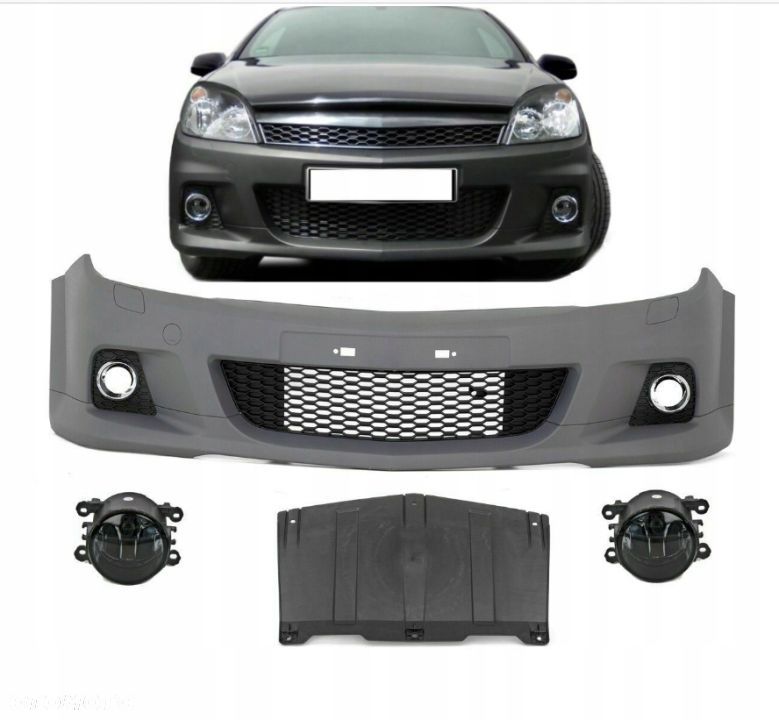 ZDERZAK PRZEDNI OPEL ASTRA H OPC  HALOGENY GRILL - 1