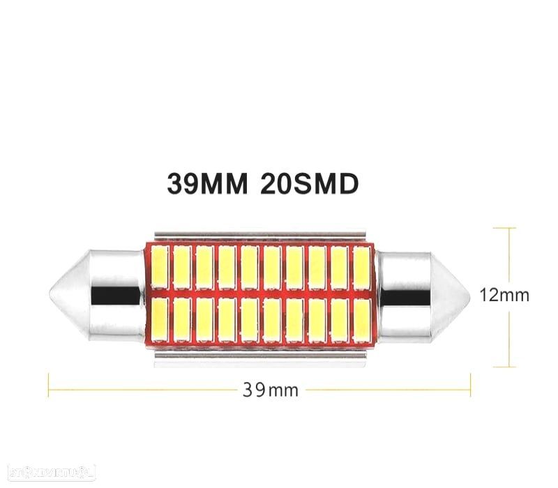 LAMPADA LED 5W C10W SUPER BRILHANTE 4014 SMD CANBUS 39MM - 1