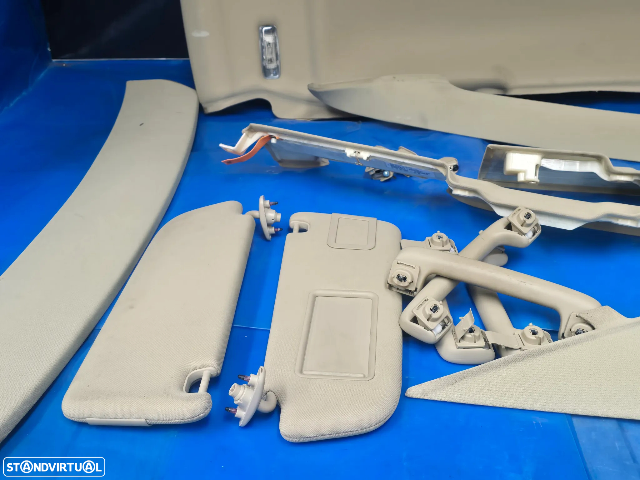 Forro tejadilho interior pilares palas sol kit completo para audi a8 d3 4e0 2003+ Castanho - 4