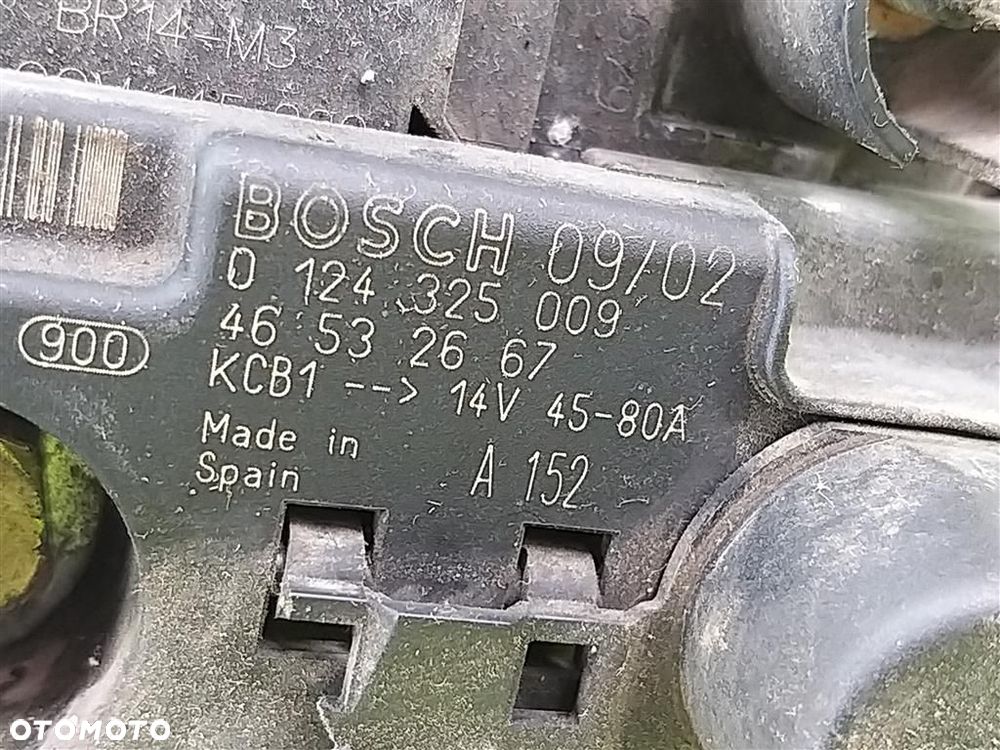 Alternator Fiat Stilo 2001–2007 1,6B BOSCH 0124325009 46532667 80A ORYGINAŁ - 4
