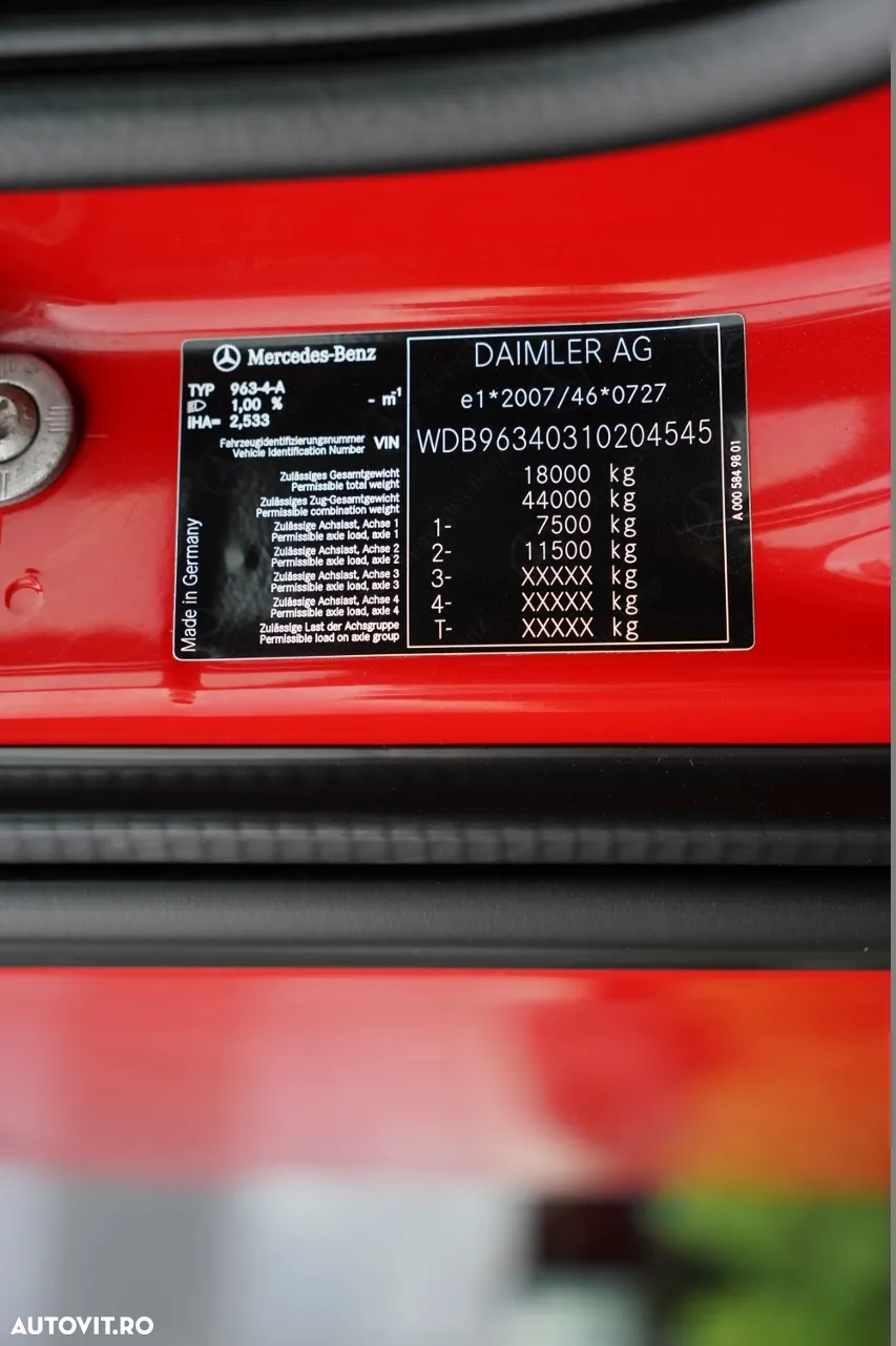 Mercedes-Benz ACTROS 1845 / SISTEM HIDRAULIC / CABINĂ JOSĂ / EURO 6 / - 35