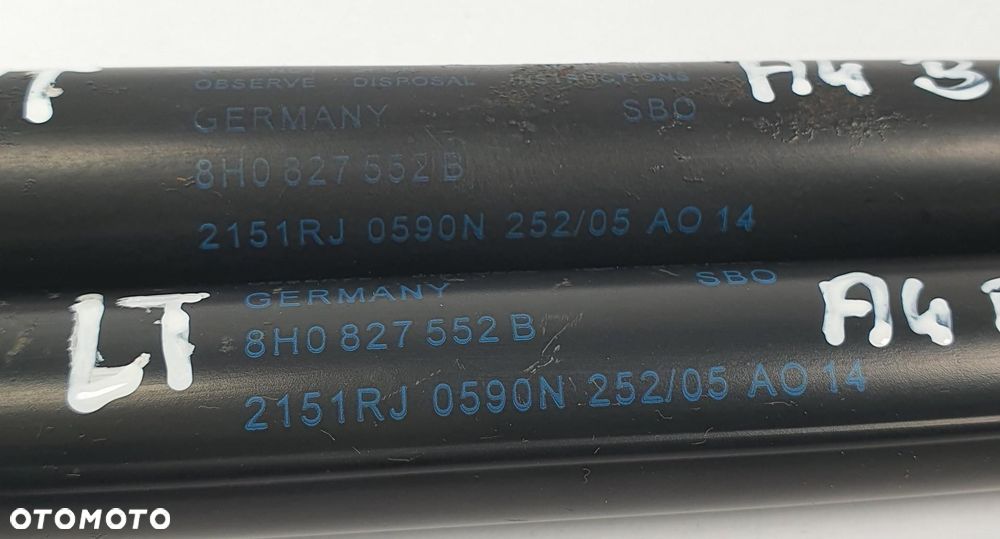 SIŁOWNIKI TELESKOPY KLAPY BAGAŻNIKA TYŁ AUDI A4 B6 CABRIO 8H0827552B PARA - 2