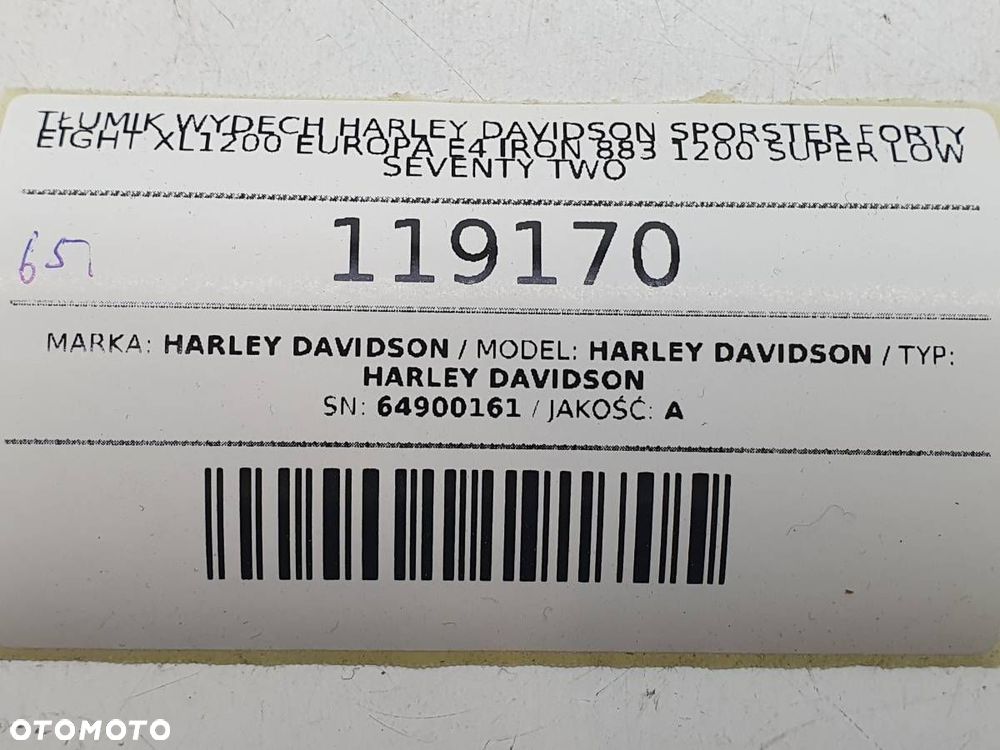 TŁUMIK WYDECH HARLEY DAVIDSON SPORSTER 48 72 XL 1200 883 IRON CHROM E4 EU - 11