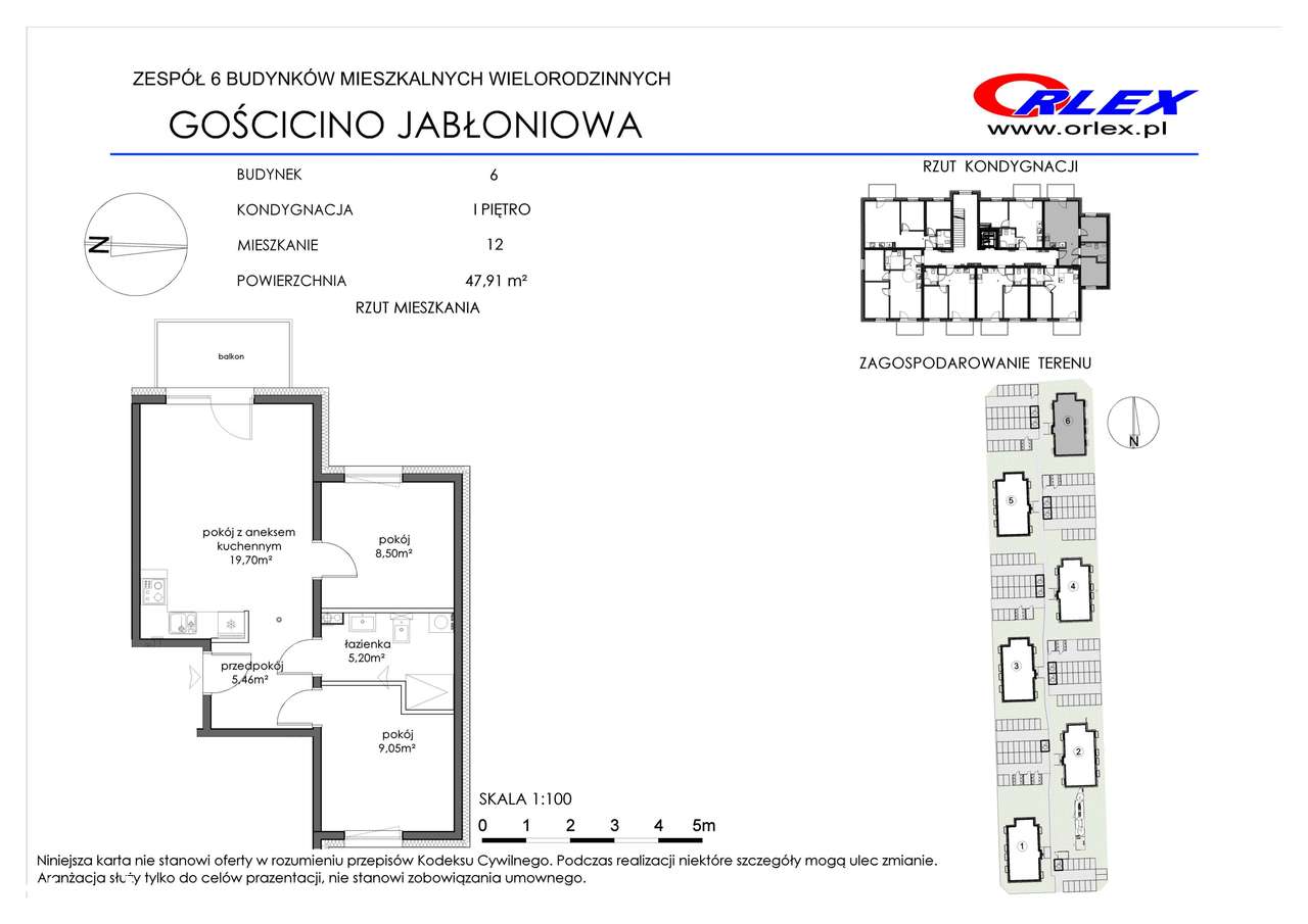 Mieszkanie na sprzedaż, 3 pokoje, 48 m², Gościcino